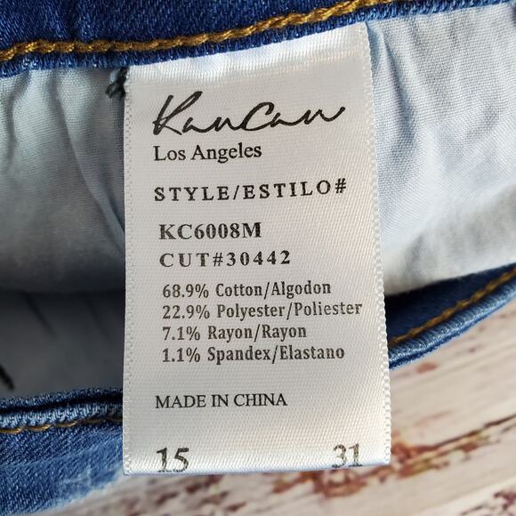 Kancan Logan Distressed Skinny Jeans Curvy Comfy Stretchy Cozycore Denim Size 15 - Picture 6 of 12